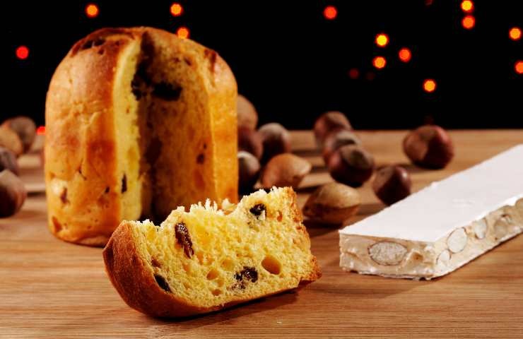 panettone per Natale con torrone