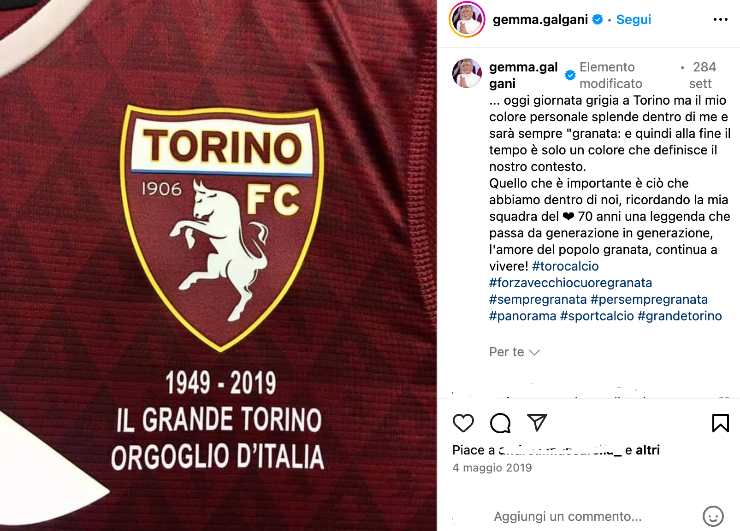 Gemma Galgani post torino