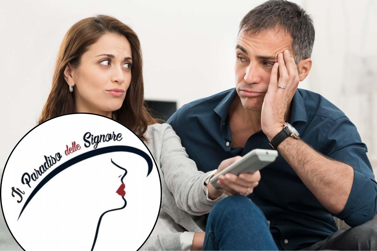 uomo e donna si guardano e logo paradiso