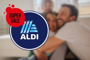 Famiglia felice e ALDI logo