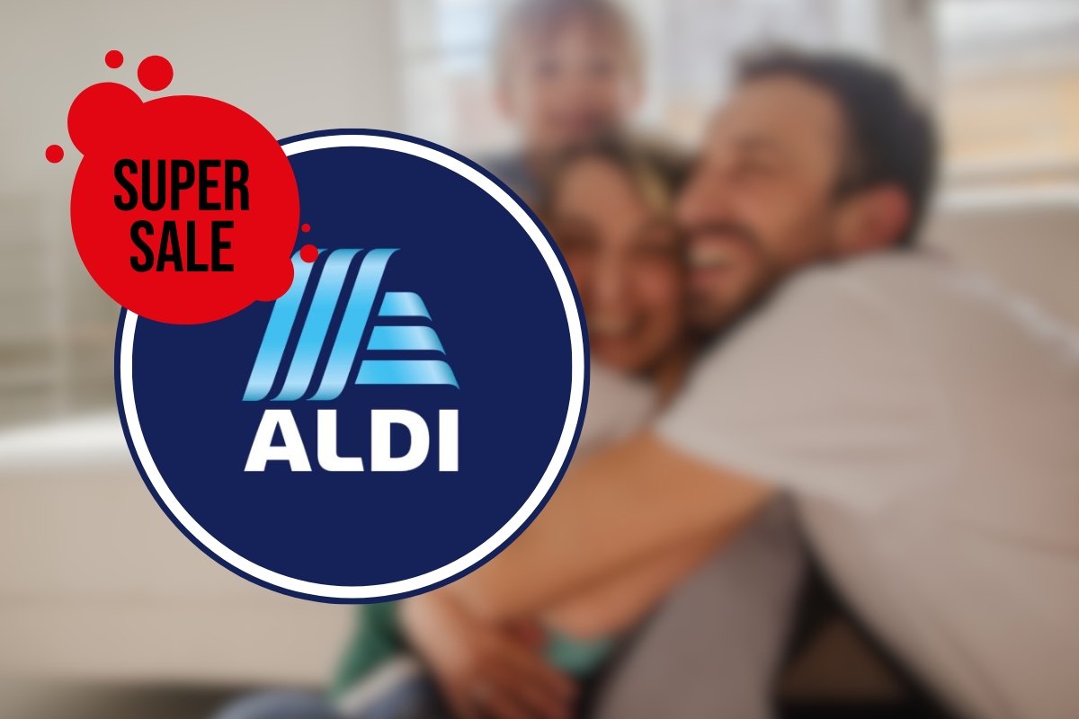 Famiglia felice e ALDI logo