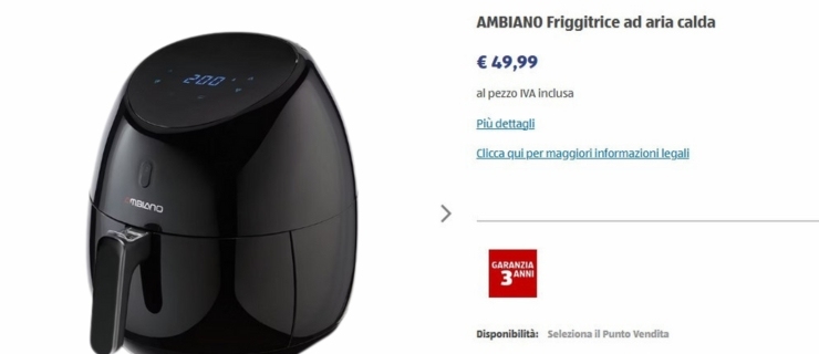 Friggitrice ad aria e descrizione